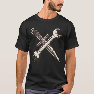 Mechanischer Spanner mit Daggermesser T-Shirt