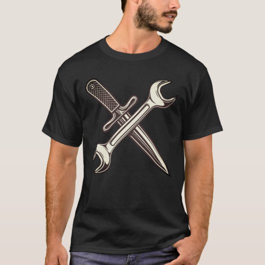 Mechanischer Spanner mit Daggermesser T-Shirt (Vorderseite)