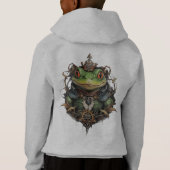 "Mechanischer Sprung: Der Steampunk-Grüner Frosch" Hoodie (Rückseite)