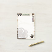 Mechanischer Steampunken, rostige Gänge viktoriani Post-it Klebezettel (Auf Schreibtisch)