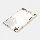 Mechanischer Steampunken, rostige Gänge viktoriani Post-it Klebezettel (angewinkelt)