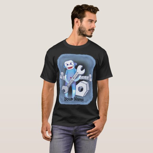Mechanischer T - Shirt Sock Monkey (Vorne ganz)