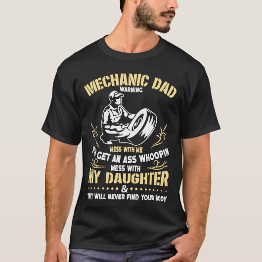 Mechanischer Vater Vatertag Geschenk von Tochter T-Shirt (Vorderseite)