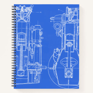 Mechanischer Zeichenplan Ingenieurwesen Ingenieur Notizblock