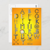 MECHANISCHES ALPHABET POSTKARTE (Vorne/Hinten)