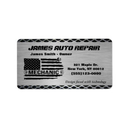 Mechanisches amerikanisches Auto-Reparaturlogo Adressaufkleber