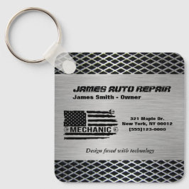 Mechanisches amerikanisches Auto-Reparaturlogo Schlüsselanhänger