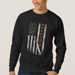 Mechanisches amerikanisches Flaggendesign Sweatshirt