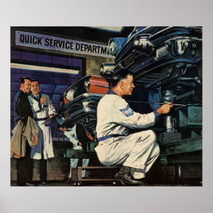 Mechanisches Auto für Vintage Car Repair Poster