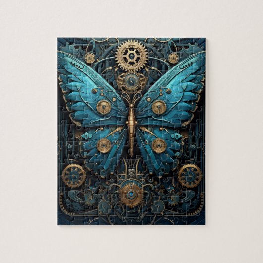 Mechanisches Blaues Schmetterlingspuzzle Puzzle (Vertikal)