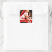 Mechanisches Button nach oben Quadratischer Aufkleber (Tasche)