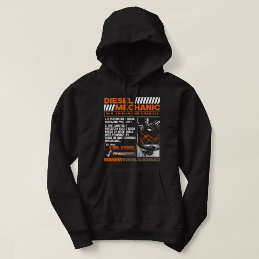 Mechanisches Diesel-Auto-LKW-Fahrzeug Hoodie (Design vorne)