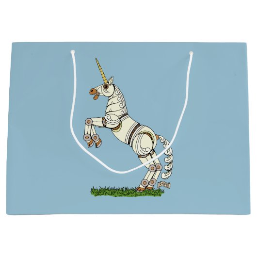 Mechanisches Einhorn Große Geschenktüte (Vorderseite)