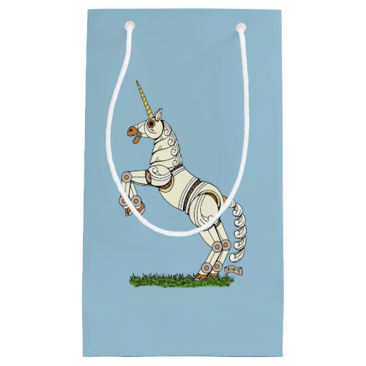 Mechanisches Einhorn Kleine Geschenktüte (Vorderseite)
