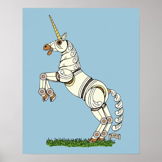 Mechanisches Einhorn Poster (Vorne)