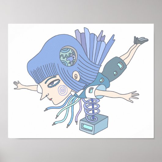Mechanisches Fantasy-Mädchen. Poster (Vorne)