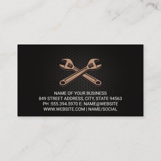 Mechanisches Garage-Logo | Sportwagen-Grafik Visitenkarte (Rückseite)