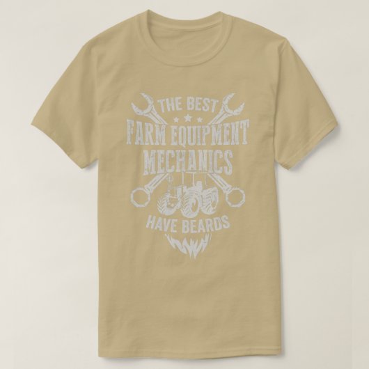 Mechanisches Geschenk für bärtige Bauerngeräte T-Shirt (Design vorne)