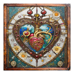 Mechanisches Herz Anatomische Steampunk-Serie Fotodruck