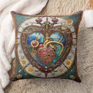 Mechanisches Herz Anatomische Steampunk-Serie Kissen