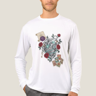Mechanisches Herz mit Rosen – Vintage-Surreal-Kuns Tri-Blend Shirt