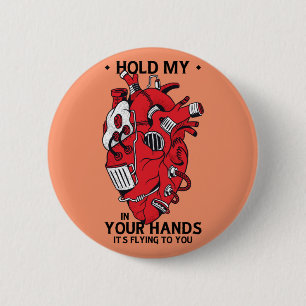 Mechanisches Herz - Steampunk-Design Button