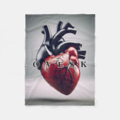 Mechanisches Herzblanket Fleecedecke (Vorderseite)