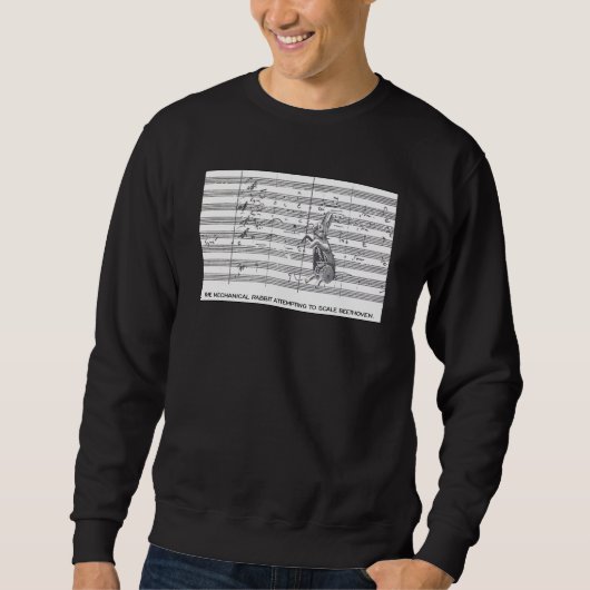 Mechanisches Kaninchen u. Beethoven Sweatshirt (Vorderseite)