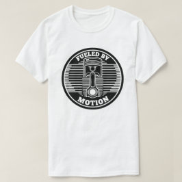 Mechanisches kinetisches Kolben-Rundemblem T-Shirt
