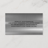 Mechanisches Logo | Metallischer Hintergrund Visitenkarte (Rückseite)