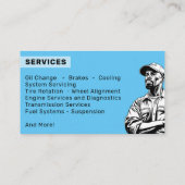 Mechanisches Motorrad für das mobile Black Auto Visitenkarte (Rückseite)