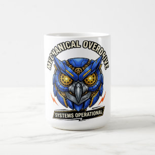 Mechanisches Overdrive-Cyberpunk-Eulen-T-Shirt Kaffeetasse