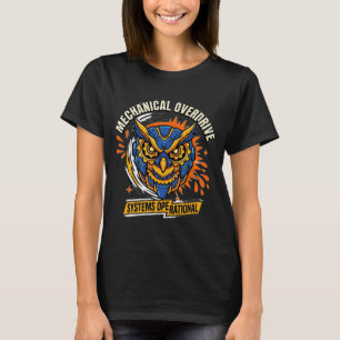 Mechanisches Overdrive-Cyberpunk-Eulen-T-Shirt T-Shirt
