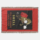 Mechanisches Pferd mit Muschel-Öl Decke (Vorderseite)