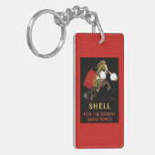 Mechanisches Pferd mit Muschel-Öl Schlüsselanhänger (Vorderseite links)