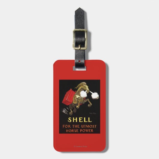 Mechanisches Pferd mit Shell Oil Gepäckanhänger (Vorderseite vertikal)