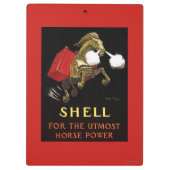 Mechanisches Pferd mit Shell Oil Klemmbrett (Rückseite)