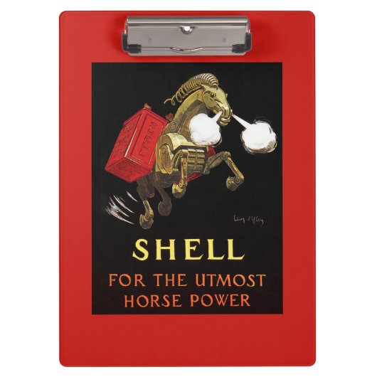 Mechanisches Pferd mit Shell Oil Klemmbrett (Vorderseite)