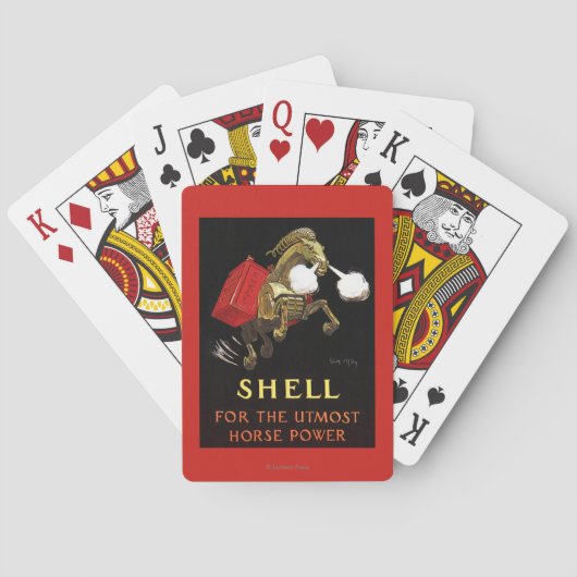 Mechanisches Pferd mit Shell Oil Spielkarten (Rückseite)