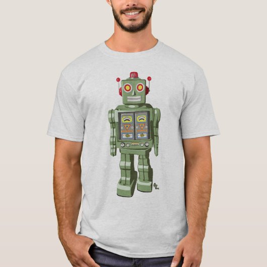 Mechanisches Spielzeug-Roboter-Shirt-Silber T-Shirt (Vorderseite)