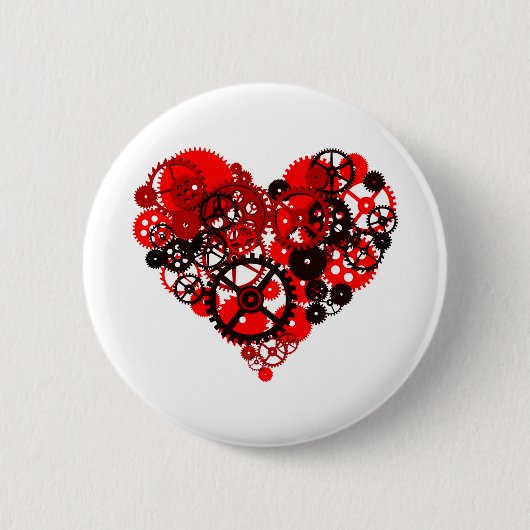 MECHANISCHES STEAMPUNK HERZ BUTTON (Vorderseite)