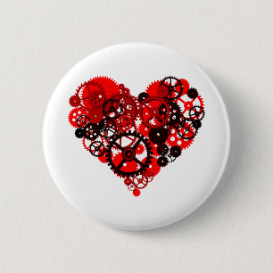 MECHANISCHES STEAMPUNK HERZ BUTTON