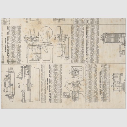 Mechanisches Steampunkdesign Serie #1 Seidenpapier (Vorderseite)