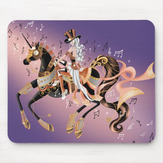 Mechanisches Steampunkpaddel für Pferde und Lila M Mousepad (Vorne)