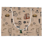 Mechanisches wissenschaftliches Muster für antikes Große Geschenktüte (Rückseite)