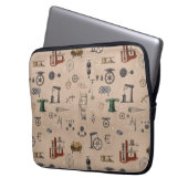 Mechanisches wissenschaftliches Muster für antikes Laptopschutzhülle (Vorderseite Links)