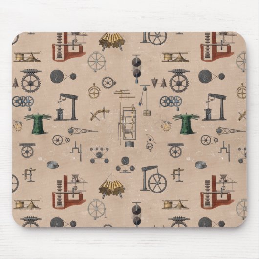 Mechanisches wissenschaftliches Muster für antikes Mousepad (Vorne)