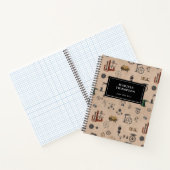 Mechanisches wissenschaftliches Muster für antikes Notizblock (Innenseite)