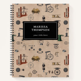 Mechanisches wissenschaftliches Muster für antikes Notizblock