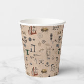 Mechanisches wissenschaftliches Muster für antikes Pappbecher (Rückseite)